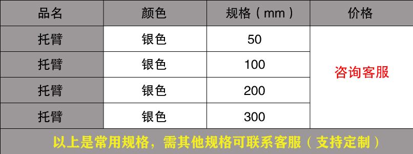 橋架托臂規(guī)格價格