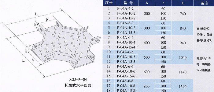 鍍鋅線槽水平四通規(guī)格型號