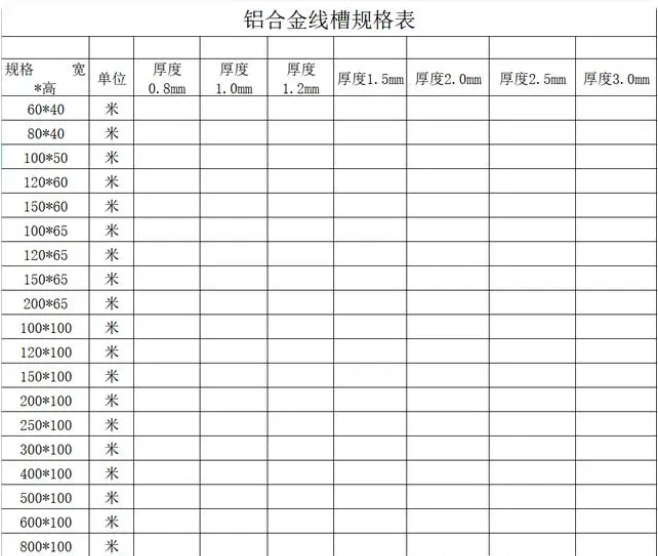 鋁合金線槽200*65價(jià)格